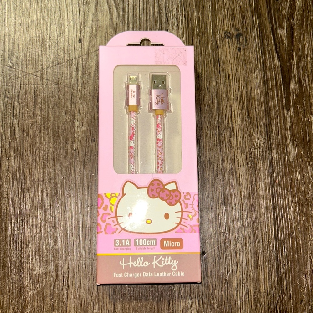 BNWT 🌸Hello Kitty 🌸 Fast charger Data Leather Cable from Sanrio Japan!